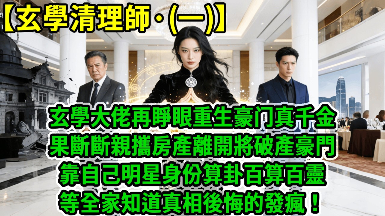 玄學清理師(一)玄學大佬國外出差被襲，再次睜眼重生成爹娘不愛真千金，果斷斷親攜房產離開將破產豪門，靠自己明星身份算卦百算百靈，各界權貴萬金難求她一卦，等全家知道真相後悔的發瘋！#風起雲湧 #爽文