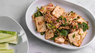 Thai Tofu Salad - Waterfall Tofu Recipe -  Easy Vegan