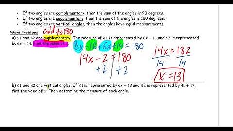 Day 26 - Word Problems (Supplementary Angles & Vertical Angles)