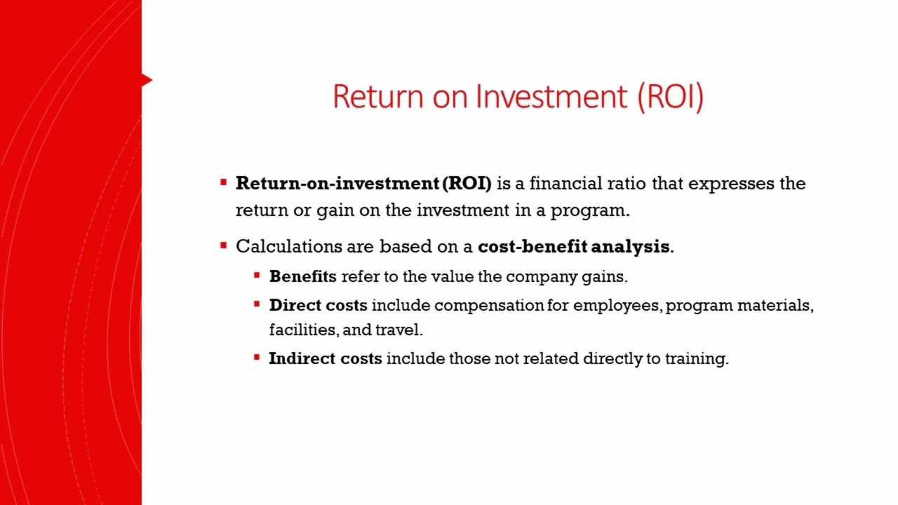 Training & Development - Lecture 7 Part 11 - Training Outcomes - Return on Investment