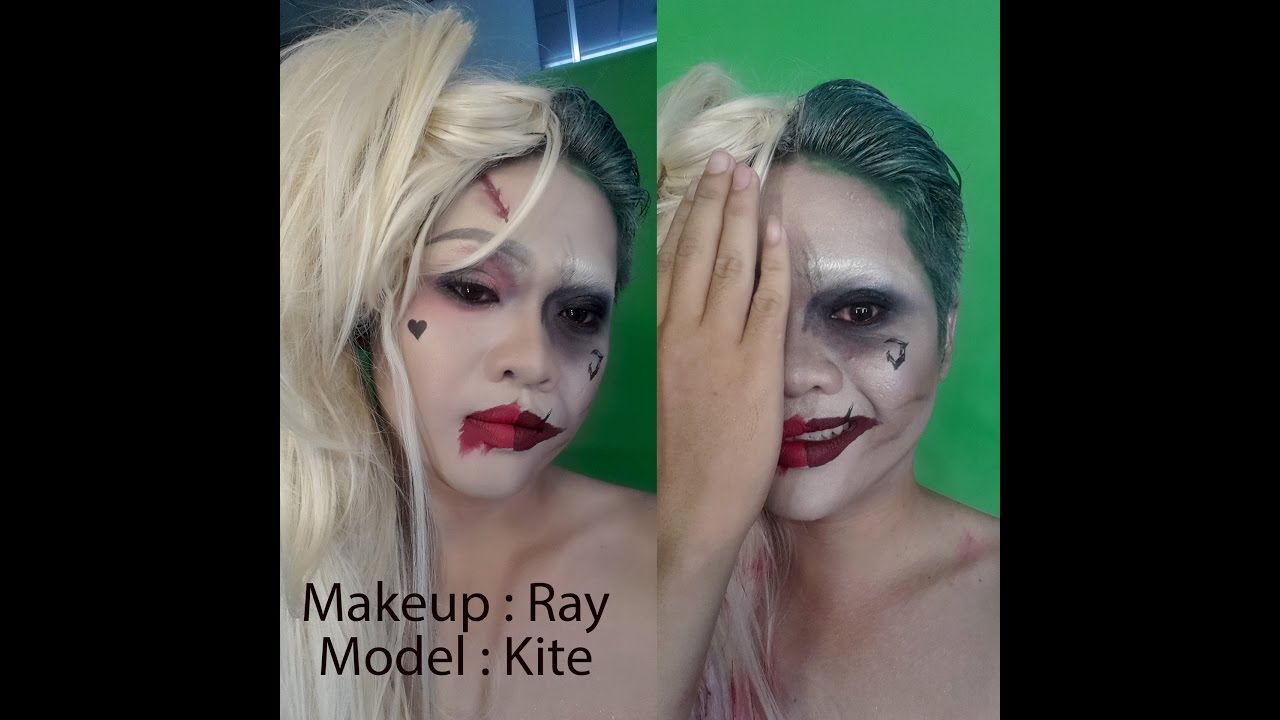 Harley Quinn Joker Half Face Makeup Tutorial YouTube