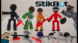 Stikbot Action Packs Accessories Gift Pack helmet, hair, life styles set weapon role play Unboxing