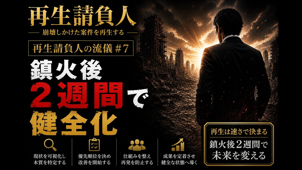 鎮火後2週間で健全化|再生請負人の流儀 #7