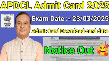 APDCL admit card 2025| Apdcl AAO Exam date| Apdcl recruitment 2025| Apdcl new recruitment 2025|