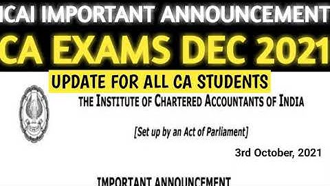 ICAI Important Announcement on Dec 2021 CA Exams | Correction Window | CA Exam Update | CA Exam