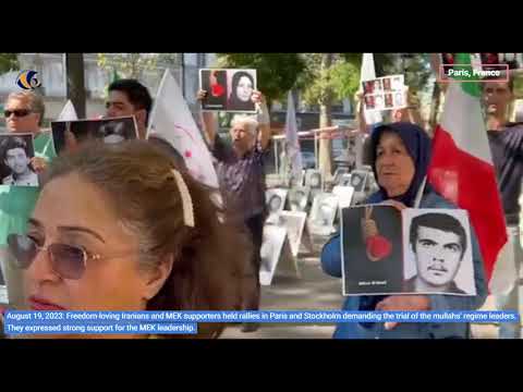 Aug19-Iranians held rallies in Paris & Stockholm demanding the trial of the mullahs' regime leaders