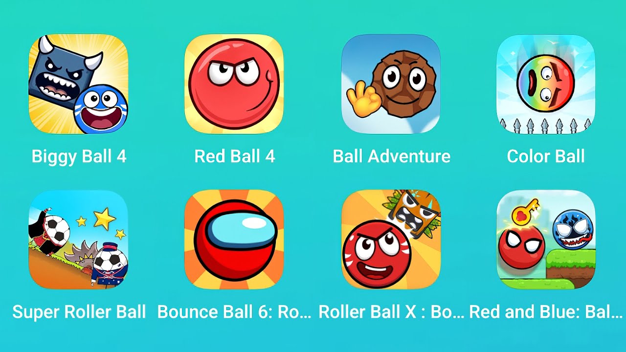 Biggy Ball 4, Red Ball 4, Ball Adventure, Color Ball, Super Roller Ball and More Red Ball Games