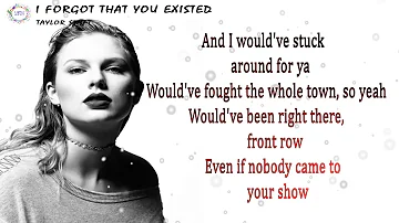 Taylor Swift - I Forgot That You Existed (Lyrics Video)