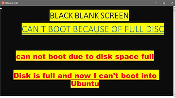 Live CD - Blank screen when starting up - Ubuntu can not boot due to disk space full