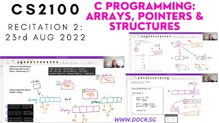 CS2100 Recitation 2 - C Programming, Arrays, Pointers, Strings & Structures