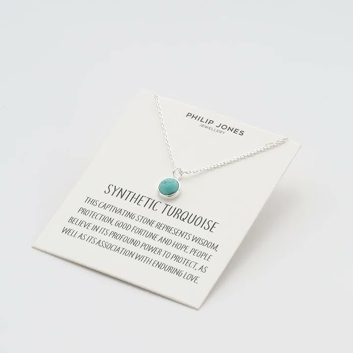 Synthetic Turquoise Necklace with Quote Card by Philip Jones Jewellery