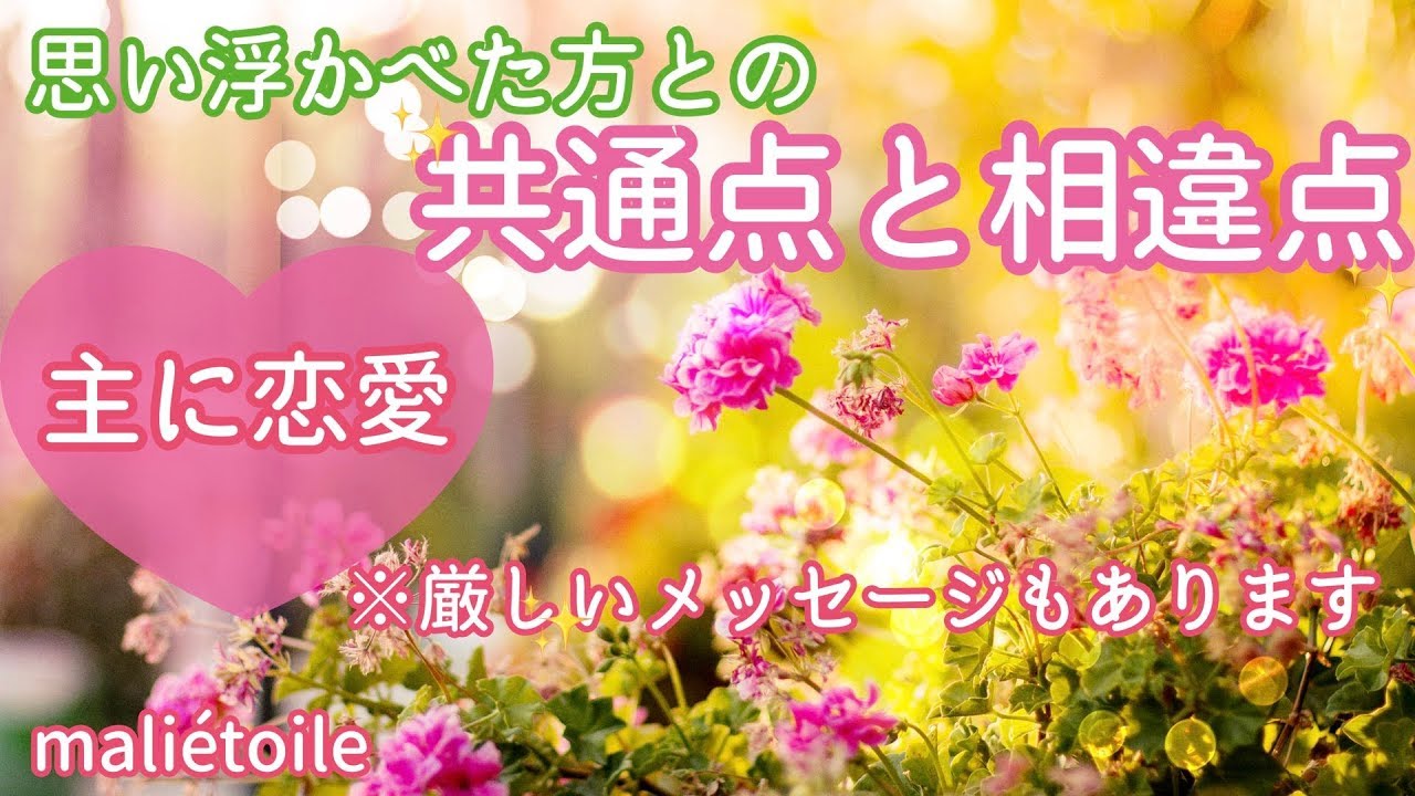 ✴︎主に恋愛❤️✴︎思い浮かべた方との共通点・相違点👫💕※厳しいメッセージもお伝えしています