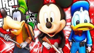 ** DISNEY llega a GTA 5 !! ** (Mickey Mouse, Goofy, Pato Donald) ROBO UN BANCO | GTA V MODS