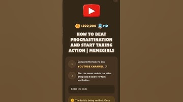 Latest MemeFi Code | How To Beat Procrastination And Start Taking Action I 27 August 2024 #shorts