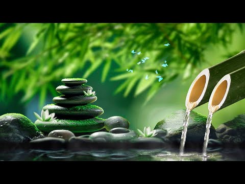 Relaxing piano music 🌿 water sound flowing 🌿 Music for meditation, Zen Garden