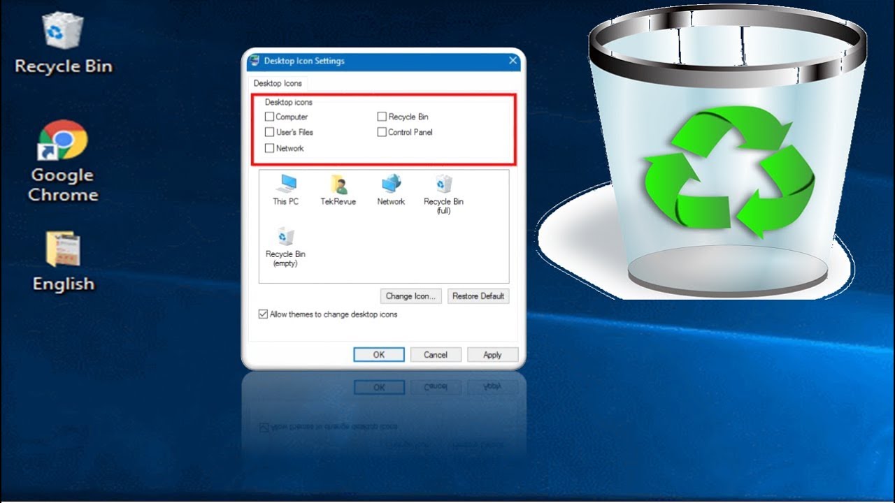 How To Remove Recycle Bin On Desktop In Windows 10 11 Hide And Show Pc 