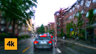 Driving in The Rain Oslo, Norway pt. 3 | 4k Binaural Audio (asmr) | Sound of Evening Rain