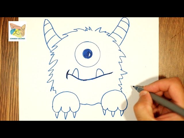 Monstre De Dessin Animé Effrayant Facile à Dessiner