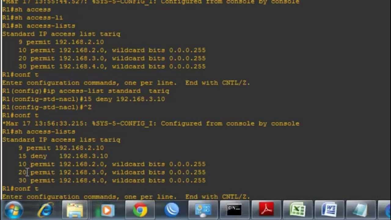 Cisco named access control lists editing add and delete individual