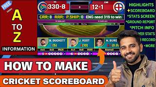 How to Make Cricket World Cup Live Scoreboard in OBS | A to Z Tutorial (Free Demo) screenshot 3