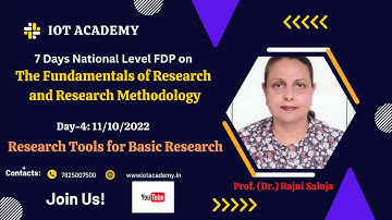 Research Tools for Basic Research - FDP by IOT Academy