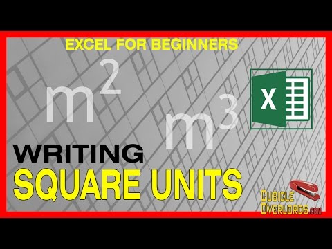 How to write square units - Microsoft Excel for Beginners