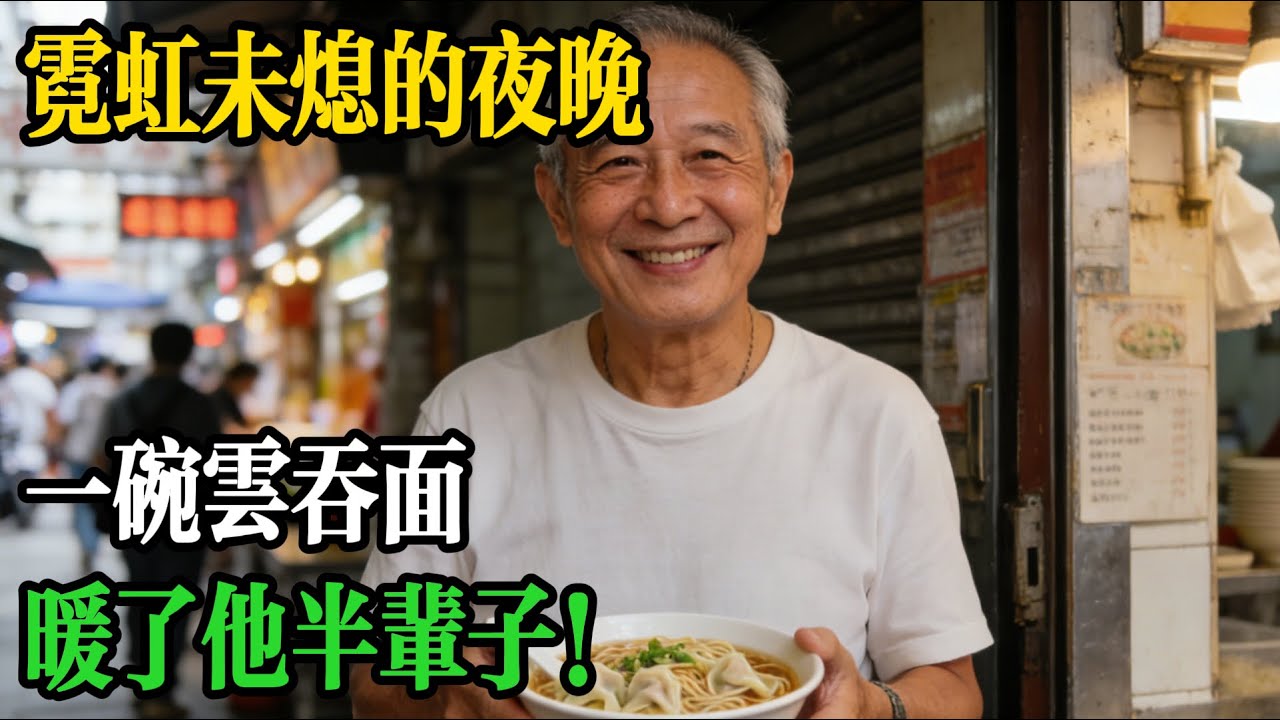 霓虹未熄的夜晚，一碗云吞面，暖了他半辈子