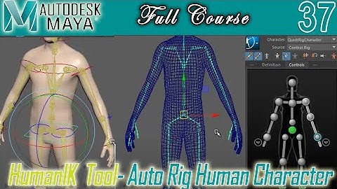 How to Rig Human Character using Maya HumanIK Tool | MAYA Human IK Auto Rigging Joint Fitting| ML-37
