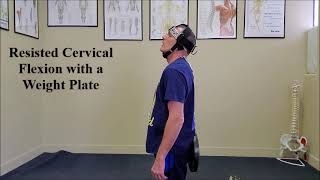 Resisted Cervical Flexion with Weight Plate