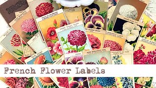 Antique French Flower Labels