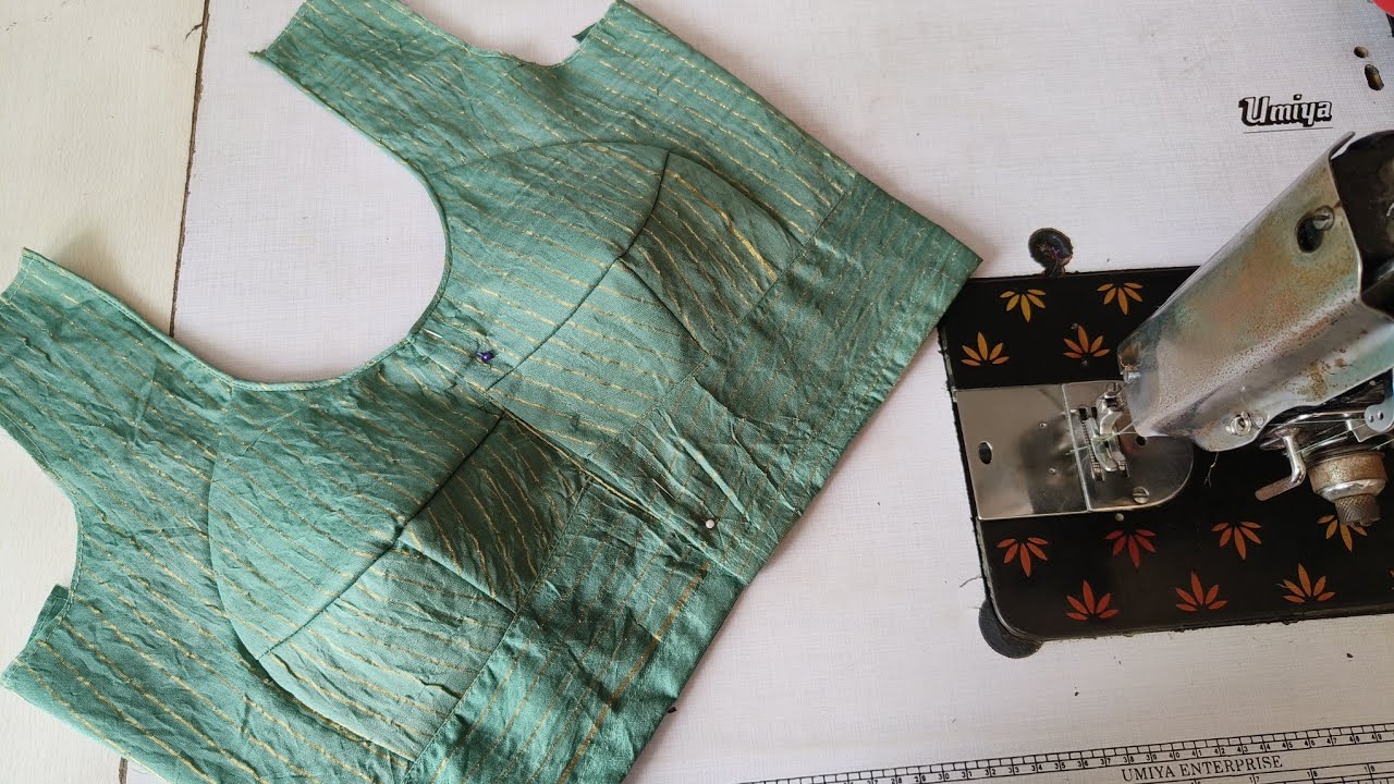 आसान तरीका डबल कटोरी ब्लाऊज कटिंग और सिलाई || 34 Size Double Katori Blouse 