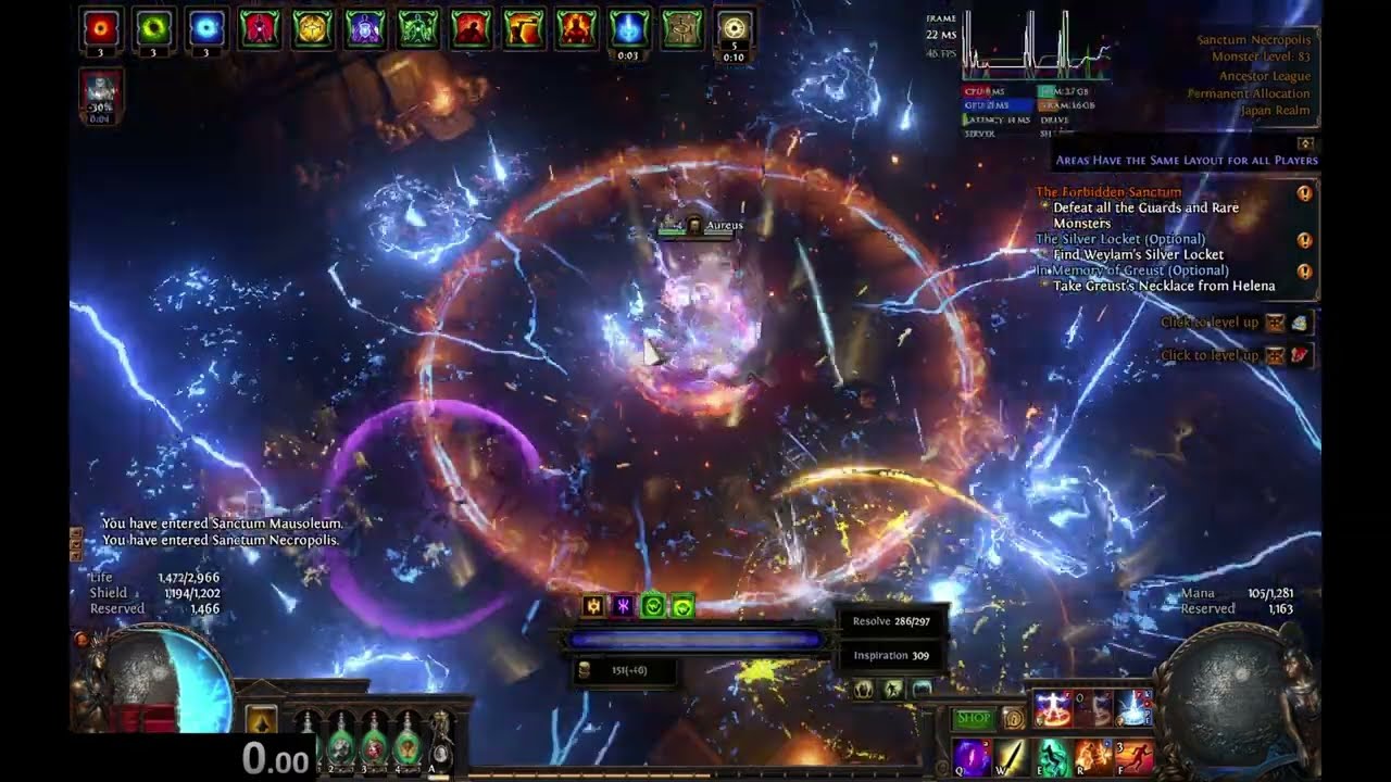 Storm call Inquisiter Sanctum run 14min 【PoE 3.22】 