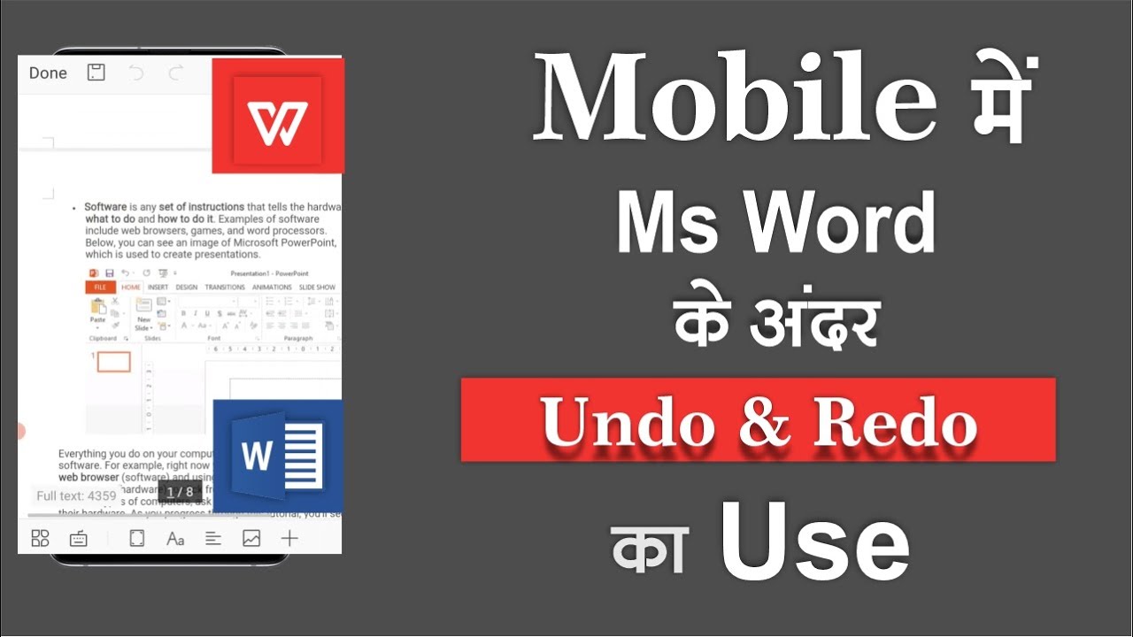 How to use undo redo ms word in mobile | undo redo word in mobile ...