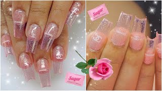 DIY Easy Perfect Nails Jelly Sugar Glitter Pink + Trying New Modelones Gels !
