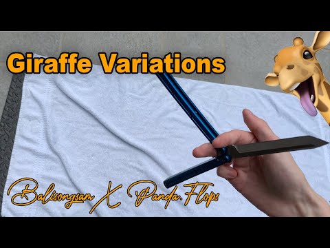 Giraffe Variations Ft  Panda Flops   Advanced Balisong Trick Variations + Slomo's