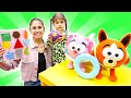 Oyuncak videoları. Hopitipler ile keçe kitabından şekilleri arıyoruz! Eğitici video. Ayşe ile Defne