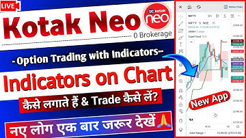 Kotak neo app me Indicators kaise lagaye - Trade kaise le | How to add indicators in kotak neo app