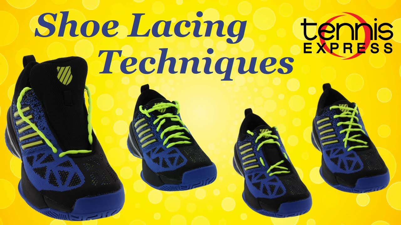 lacing tennis shoes