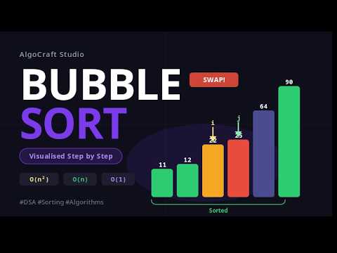 Bubble Sort in 2 Minutes | Step-by-Step Animation | DSA for Beginners