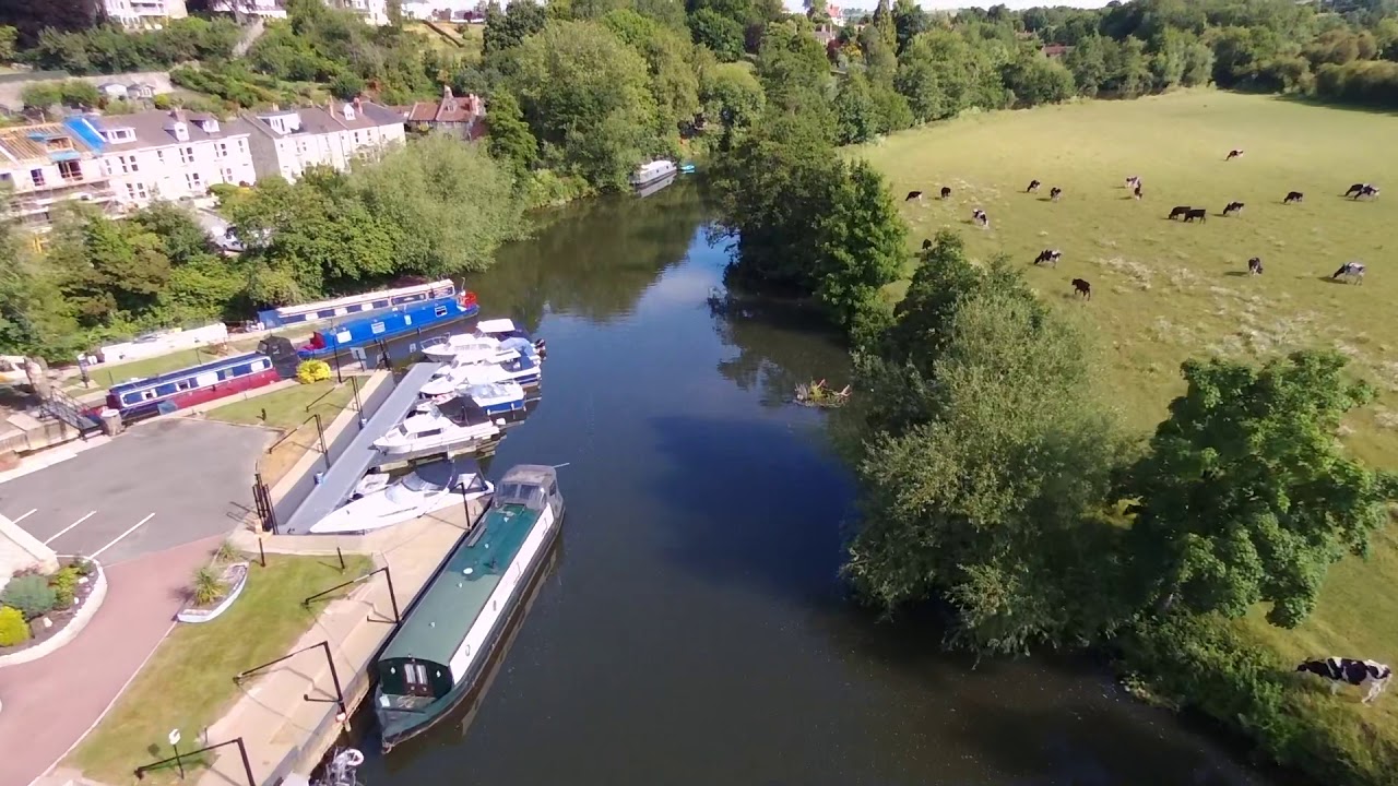Saltford Marina drone flyover 