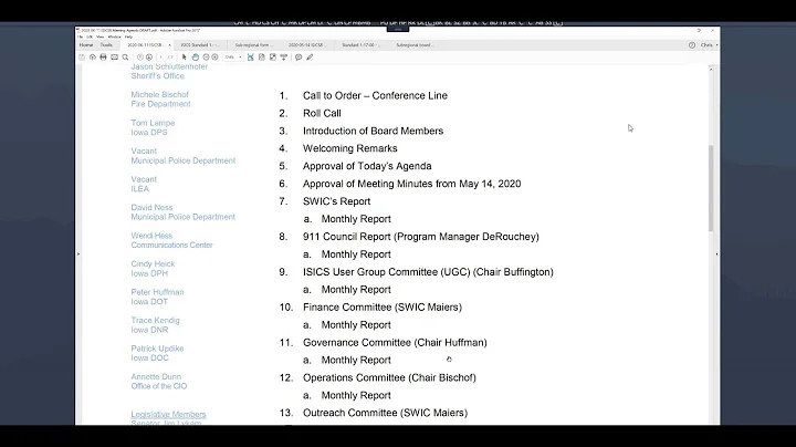 June 2020 ISICSB Meeting