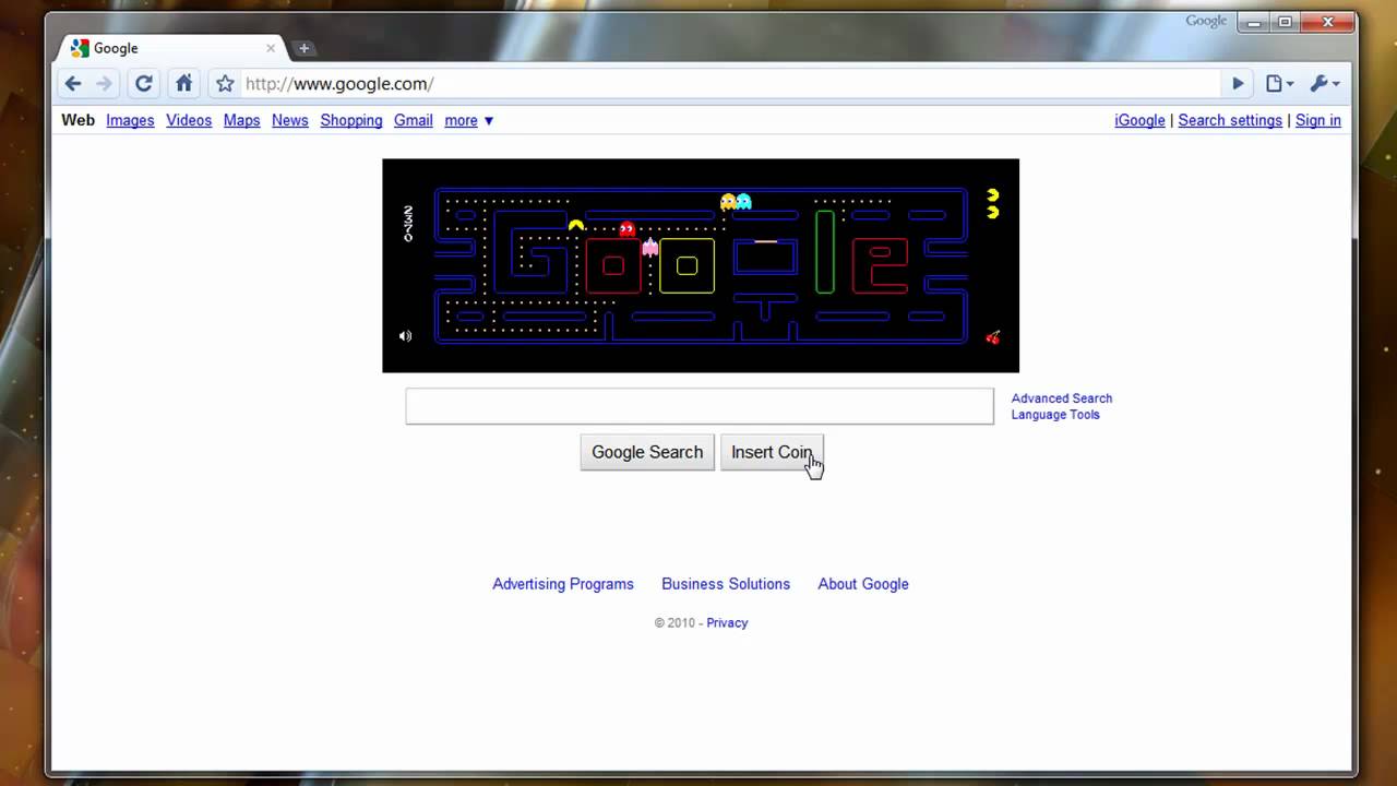 Google's PacMan 30th Anniversary HomePage