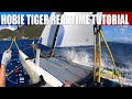 Hobie Tiger looking for speed, multicam catamaran sailing tutorial with commentary