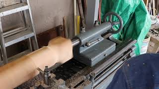 Turning Wooden Columns On A Restored Rahn Larmon Engine Lathe