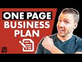 How To Write A One Page BUSINESS PLAN | Adam Erhart