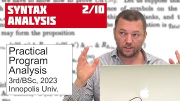 PPA 2/10: Syntax Analysis [program analysis crash course]