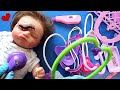 ASMR Doctor Box -An accident with baby DIANA (routine with reborns)