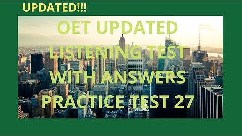 OET Listening Test// practice test 27
