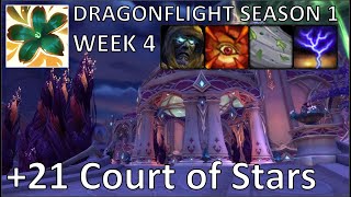 +21 Court of Stars (Tyrannical) | Preservation Evoker PoV M+ | Dragonflight Mythic Plus 10.0.2