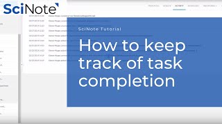 Celebrity How to Keep Track of Task Completion | SciNote Profile